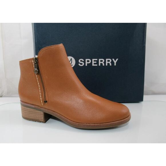 Sperry Shoes - Women's Sperry Size 8.5 Seaport Storm 2.0 Booties Water Resistant Leather Tan